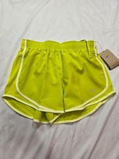 Nike Tempo Women's Brief-Lined Running Shorts Oil Green Yellow CU8890-372 Size M