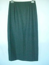 RALPH LAUREN Long Gray Pinstripe 100 Wool Skirt sz 4