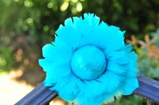 ¡Oferta! Turquesa 6 pulgadas Rosa Bola/Ornamentos/Flor Pluma 6 Piezas