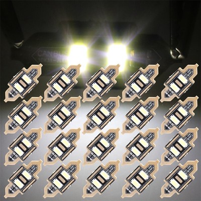 2-Pack White 16 SMD LED License Plate Light Bulbs - 40mm Festoon Type (DE3440)