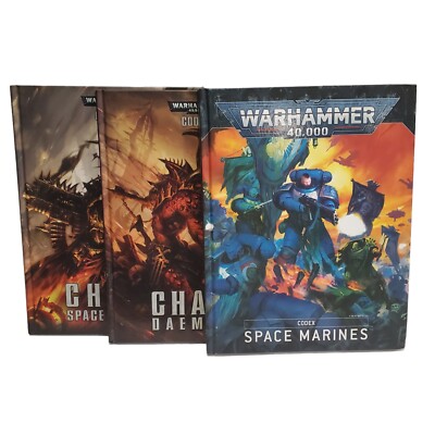 Set of 3 Warhammer 40,000 Codices 2017-2019 Illustrated Hardcovers Book Lot