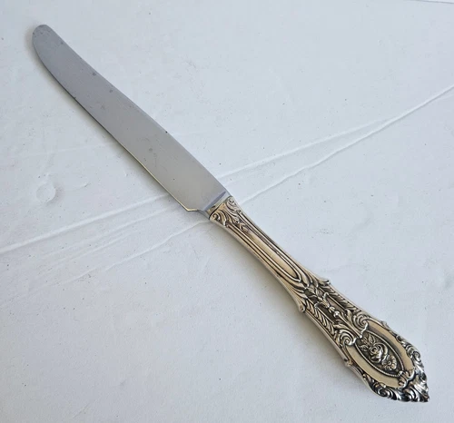 Vintage Wallace Rose Point Sterling Silver  Luncheon Knife 9"