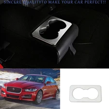 For Jaguar XE 2016-2021 Matte Silver Rear Armrest Water Cup Holder Panel Trim 1X