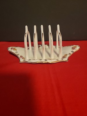 Aynsley Floral Toast Server With Gold Trim