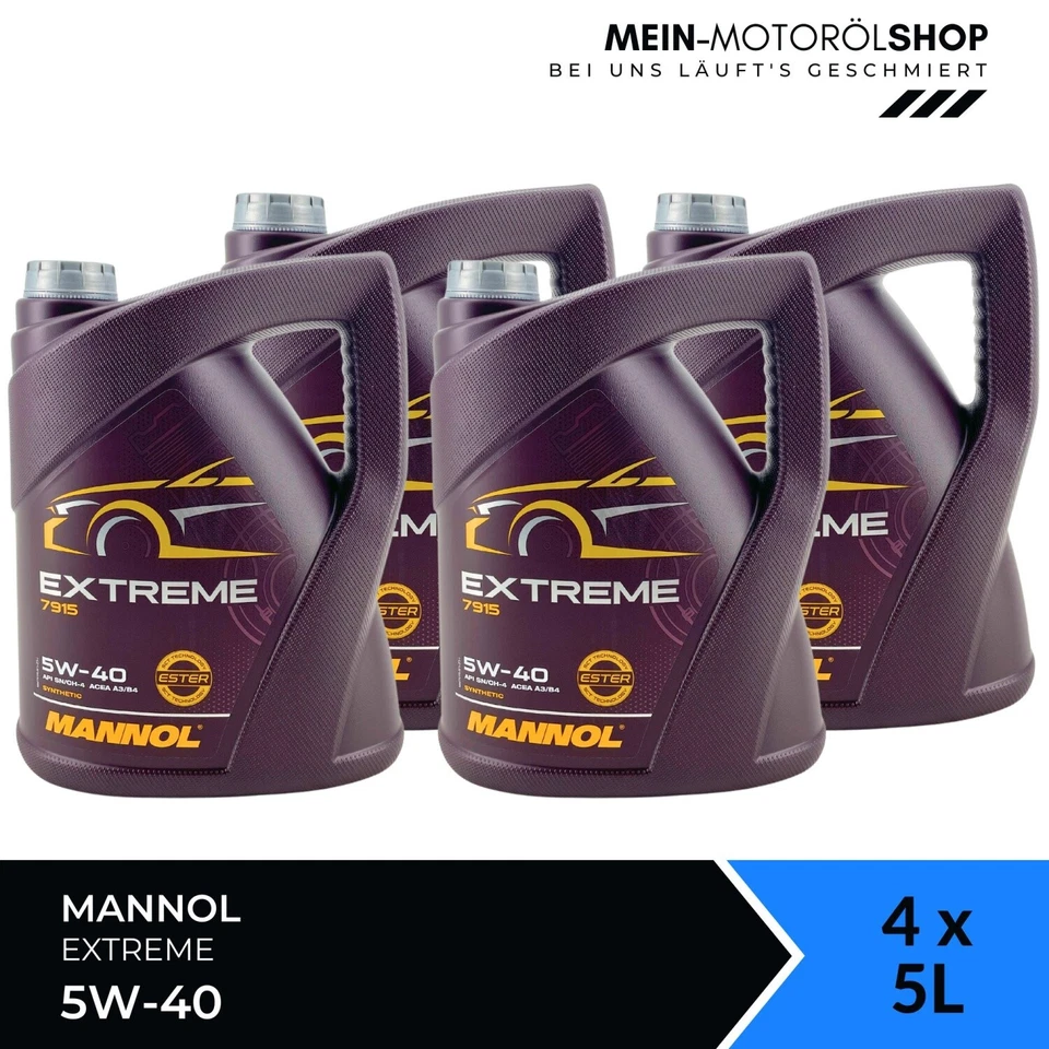 Mannol Extreme 5W-40 Mercedes VW Renault 4x5 Liter = 20 Liter
