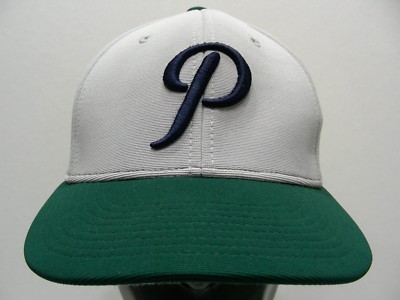 P LOGO - GWL - GRAY & GREEN - S/M SIZE STRETCH FIT BALL CAP HAT!
