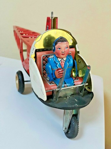VINTAGE HELICOPTER WITH ACTIVE PILOT MF 110 CHINA OLD N252 FRICTION POWERED 33cm - Picture 2 of 12