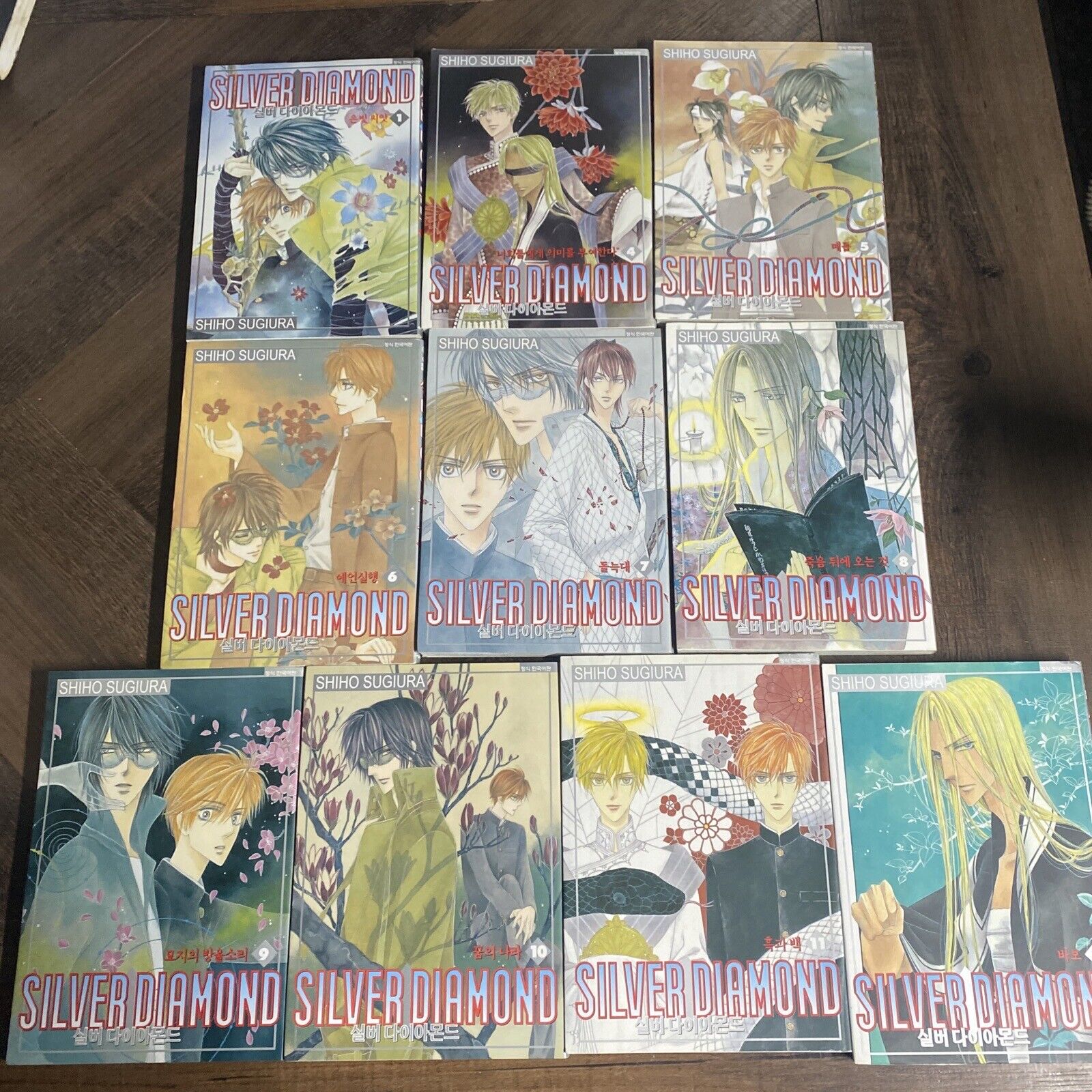 Lot of 10 Shiho Sugiura Manga: Silver Diamond Books #1, #4 - #12 Set