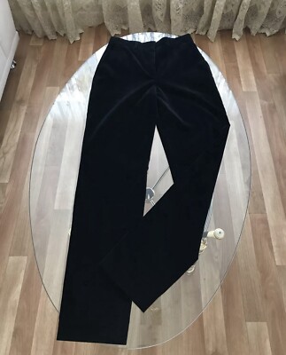 PASCAL MILLET   Hose Samt Luxus Runway Hochbund Gr. 38 S M schwarz neu