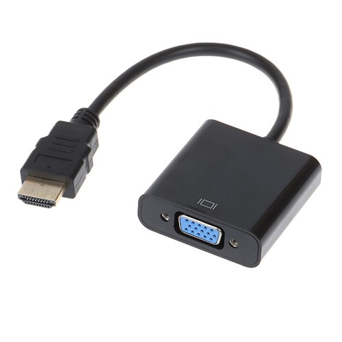 Black HDMI to VGA adapter cable Projector monitor HD converter cable-wf-* - Photo 8/11