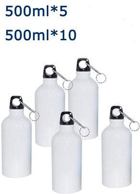 500ml Aluminum Water Bottle White Sublimation Heat Press Travel Sport Bottle New