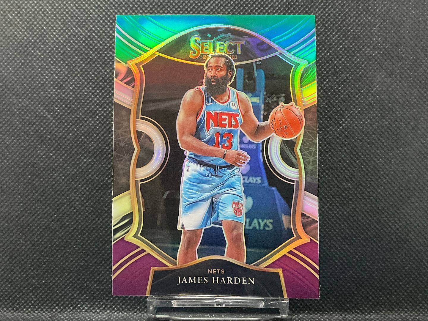 2020-21 Panini Select NBA James Harden #12 Green White Purple Prizm