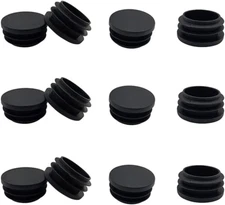 12 Pcs 25Mm (1 Inch) round Plastic Plug,Round Tubing Black Plastic Plug，Pipe Tub