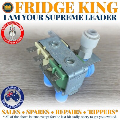 1451054 1454491 Westinghouse fridge solenoid dual push fit water valve WSE6070