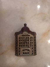 Vintage Antique Cast Iron still bank Building A.C.WILLIAMS 
