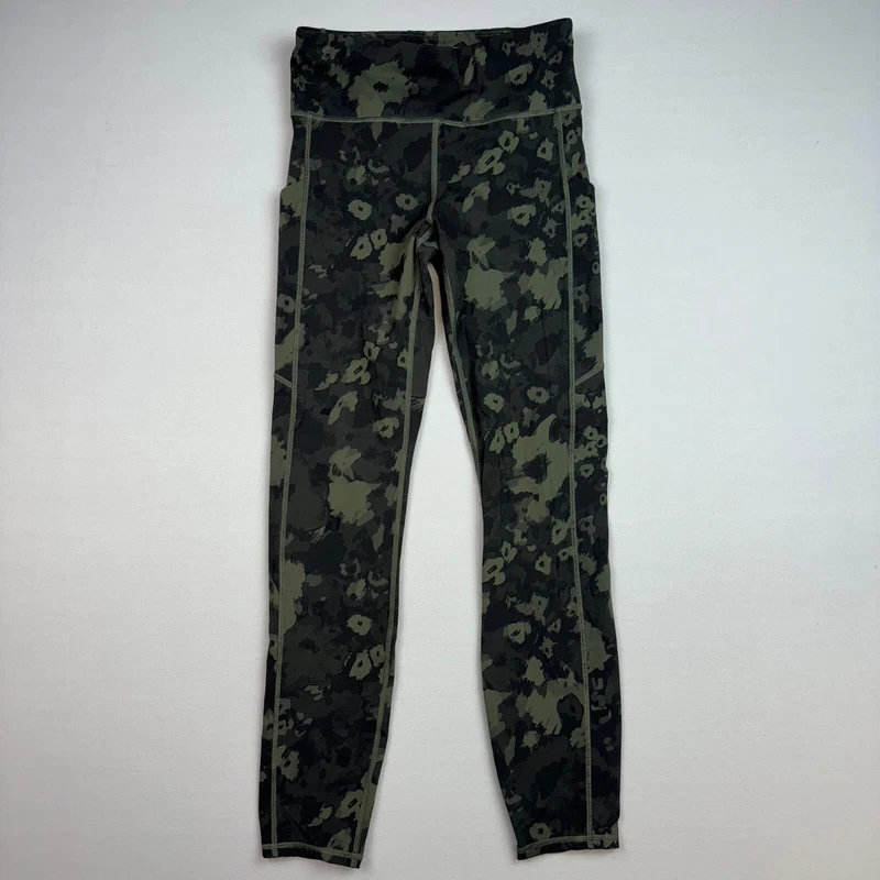 vuori stride floral camouflage performance stretch leggings