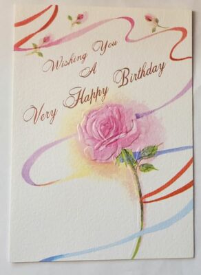 1 Very Happy Birthday Greeting Card/Envelope Care Love Flower Family Friend Rose