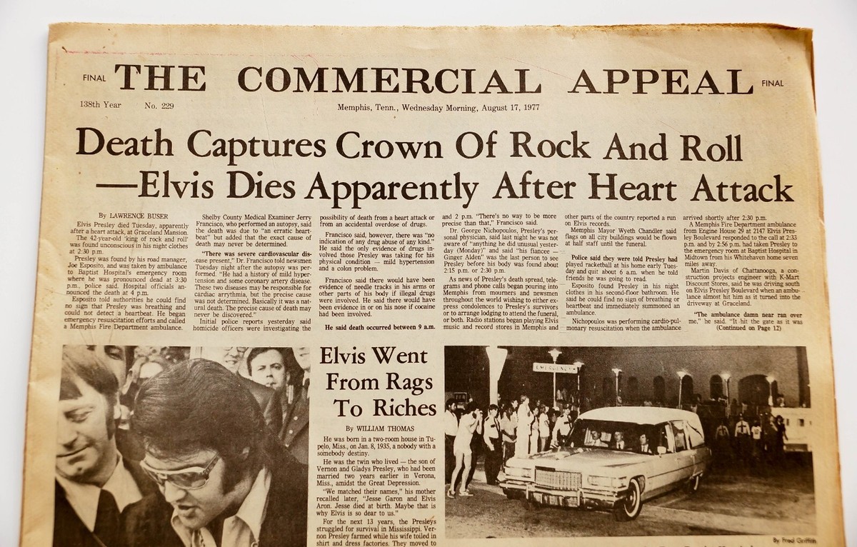TheSexPistols 新聞 Front page of the Daily News dated Aug. 17 Headline: ELVIS