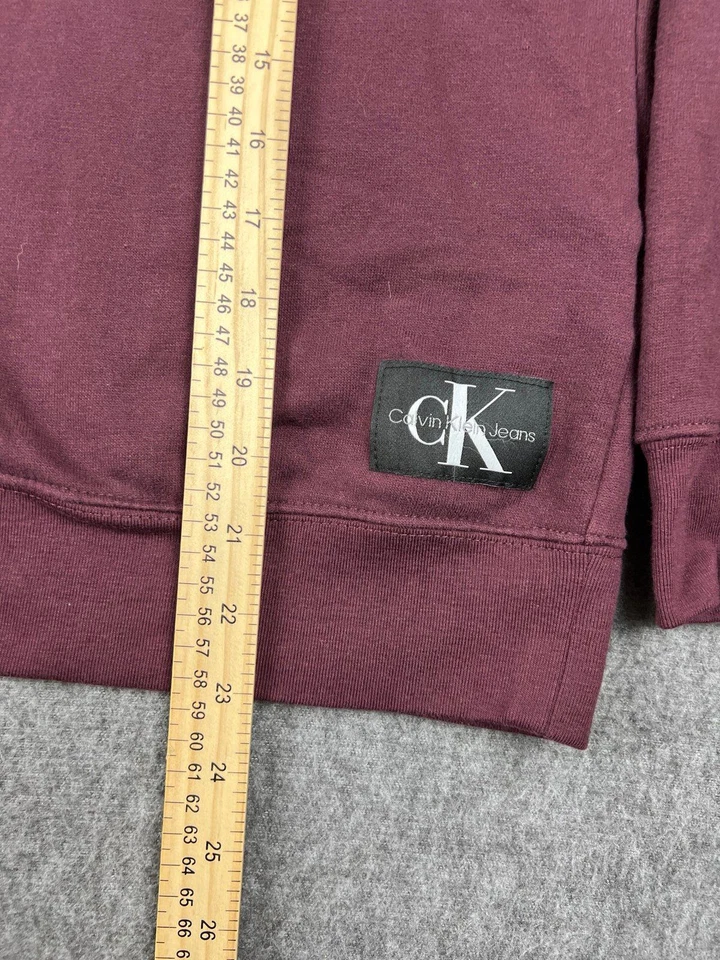 Sudadera con capucha Calvin Klein borgoña para mujer talla mediana Foto 4 de 4