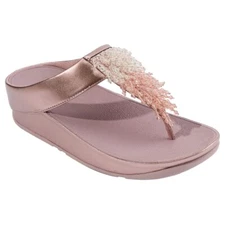 FitFlop Rumba Ombre Crystal Bead Toe-Thong Sandals Pink Sky US 7 EUR 38 NIB
