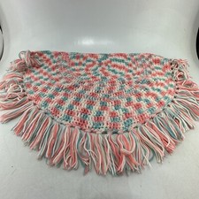 Handmade Crochet Poncho Child Shawl with Pastel Variegated Yarn Small Size