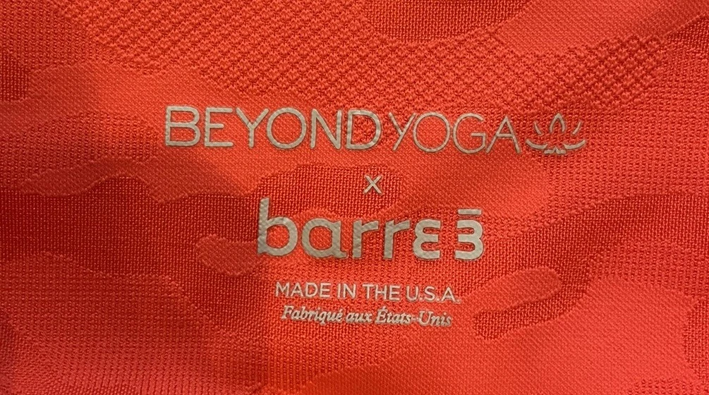 beyond-yoga coral orange camo leggings