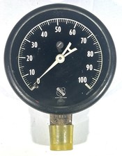 Vintage 3” Ashcroft 0-100 psi Pressure Gauge • Made In USA • 1/2” OD • Steampunk