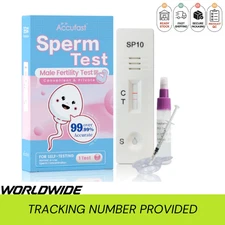 1x NEW Accufast Sperm Test Kit For Male Pregnancy Preparation Sperm Count Test