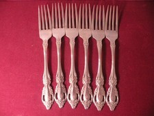 Set Of 6 Dinner Forks Oneida Raphael Deluxe H...