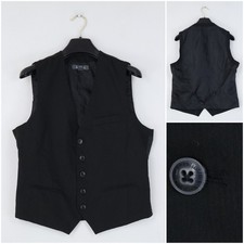 Mens Waistcoat Medium Size US 40 Vintage Black Formal KENNETH COLE Dress Vest