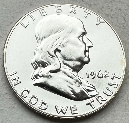 1962 Proof Franklin Half Dollar 90% Silver-INV#8527