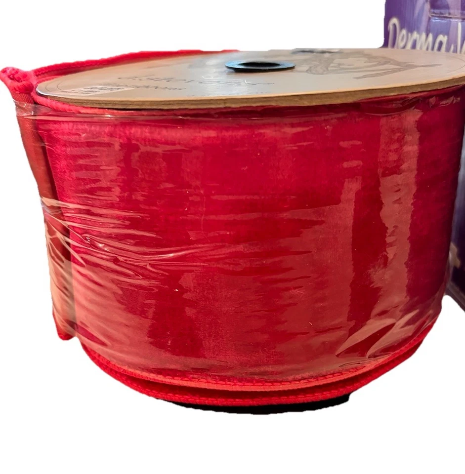 Nuevo Sellado D.Stevens Terciopelo Rosa Caliente 4" X 10 Yardas Cinta Borde Alambre Foto 2 de 4