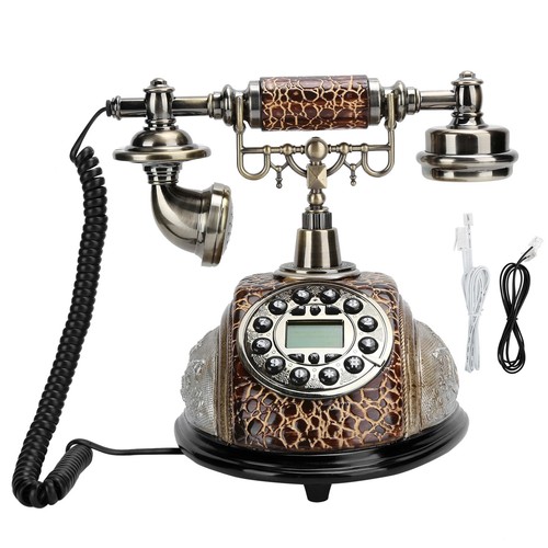 Retro Style Wired Landline Desk Telephone Corded Phone With Backlight Home O SPC - Zdjęcie 12 z 12