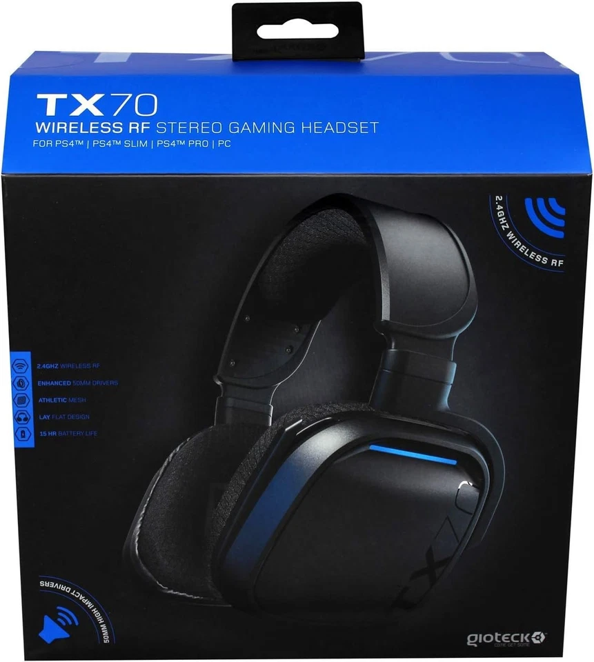 Gioteck TX70 Bluetooth Gaming Headset, 3.5 mm Jack Cable, A (Sony Playstation 4) - Image 2 of 4
