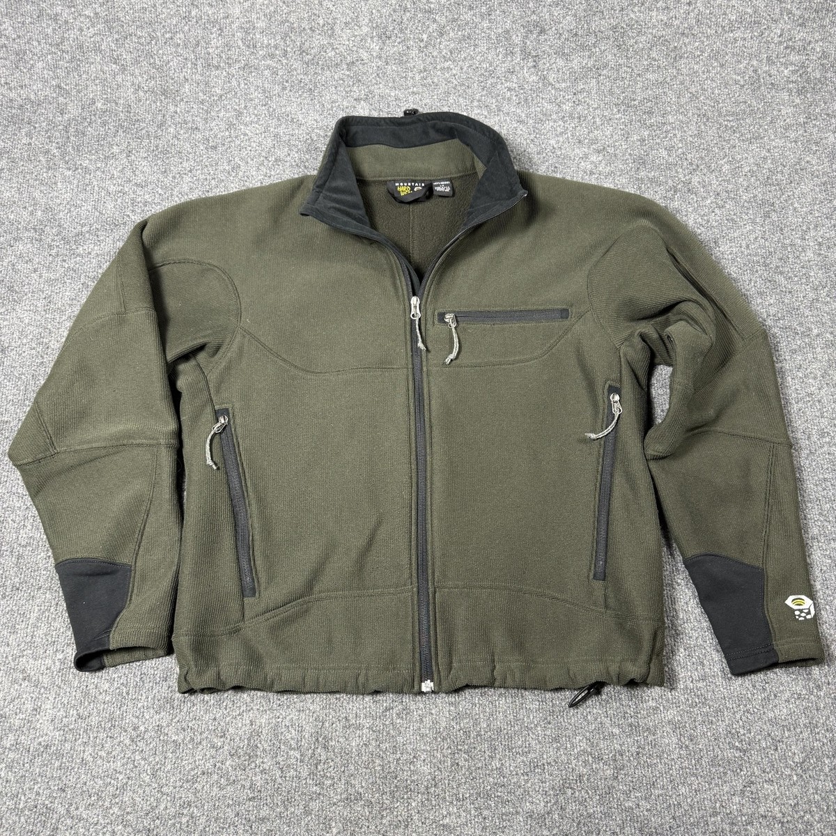 Mountain Hardwear Jacket Mens Large Green Fleece Full Zip Hiking Outdoor USA