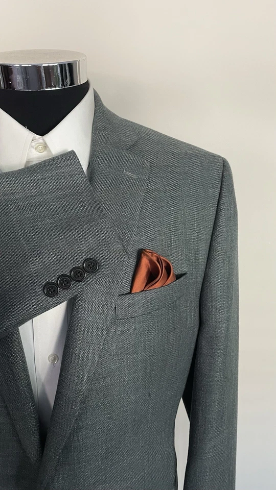 Blazer Ralph Lauren Para Hombres Dos Botones Verde Mezcla de Lino Abrigo Deportivo Chaqueta Talla 44L Foto 4 de 4