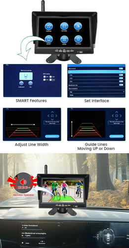 Wireless Backup Camera Rear View Cam BSD 7Inch Monitor AHD1080P for Truck Bus RV - Afbeelding 9 van 21
