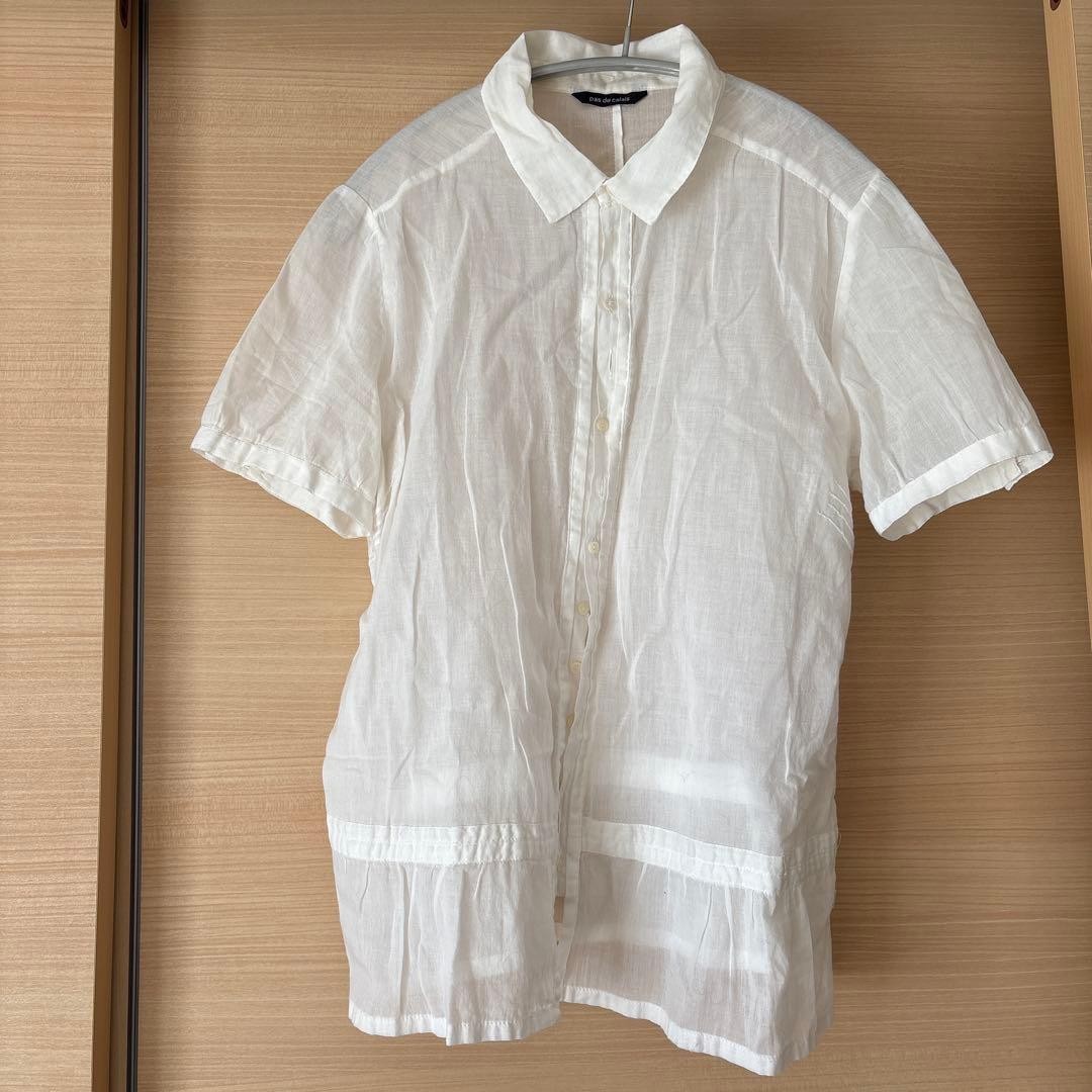 Pas de Calais Women's M White Linen Short Sleeve Shirt