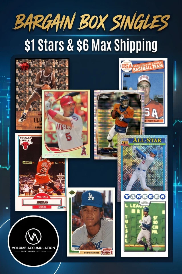 BARGAIN BOX SINGLES: Ep. 1 Debut! - $1 Starts Sports Cards & Inserts