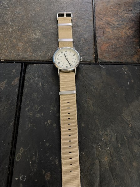 Timex Weekender Indiglo Cuarzo Hombre Reloj de Pulsera Correa Nueva Batería Nueva 4
