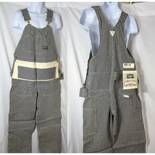 OshKosh B'Gosh Overalls 38x33 Union Made Vestbak USA Y2K Railroad Stripe NEW