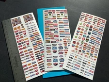 RC 1/12 To 1/14 Scale White Vinyl Race Sponsor Logo Decal 3 Sheets Crawler💦 ✂️
