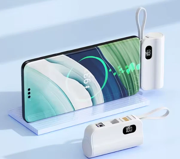 Caricabatterie Power Bank Portatile 5000 mAh Mini Capsule con Display Digitale - Immagine 2 di 4