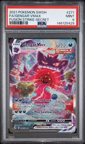 2021 POKEMON SWORD & SHIELD FUSION STRIKE SECRET #271 FULL ART/GENGAR VMAX PSA 9