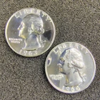 1963 & 1964 Proof Washington Quarters - 90% Silver - BU Cond - Light Toning