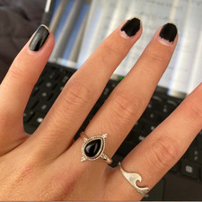 Natural Black onyx 925 Sterling Silver Handmade Ring Gift For christmas A-550