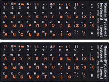2PCS Russian Keyboard Stickers, Russian-English Keyboard Letters Replacement Sti