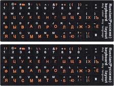 2PCS Russian Keyboard Stickers, Russian-English Keyboard Letters Replacement Sti