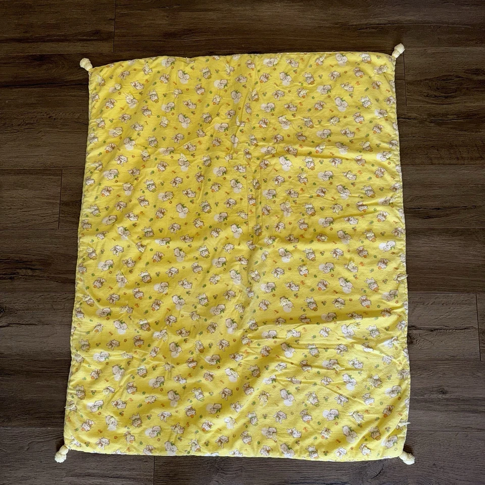 Винтажный 60-х ручной работы лот из 2 Baby одеяло лоскутное одеяло ручной работы слон котенок - Изображение 2 из 4