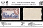 8664: Ceylon SG395a 1r Blue violet & Chocolate 1944 Mi240X Mint MNH C£19
